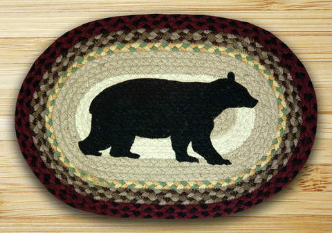 Picture of Earth Rugs 48-395CB Oval Shaped Placemat- Cabin Bear