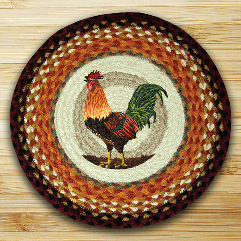 Round Chair Pad, Rooster