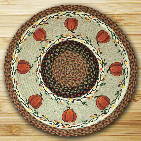 Round Patch Rug, Harvest Pumpkin