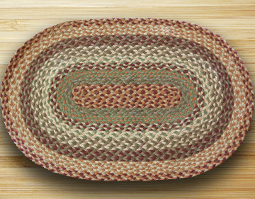 Oval Shaped Rug, Buttermilk and Cranberry