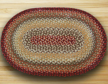 Picture of Earth Rugs 03-417 Oval Shaped Rug- Thistle Green and Country Red