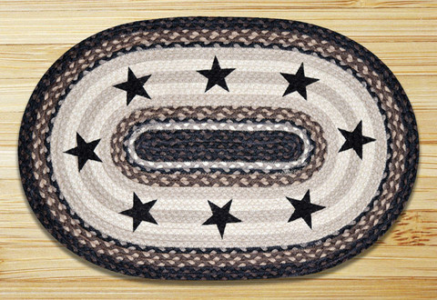 Picture of Earth Rugs 88-2745-313BS Oval Patch Rug - Black Stars