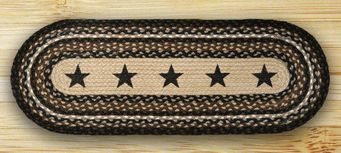 Oval Patch Rug , Black Stars