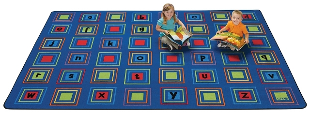 Picture of Carpets for Kids 3214 4 x 6 ft. Literacy Squares Seating Rug - Primary