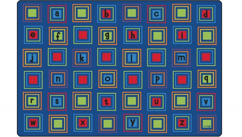 Picture of Carpets for Kids 3216 6 x 9 ft. Literacy Squares Seating Rug - Primary