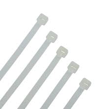Cable Tie, 7 in L, White, 50 lb Strength