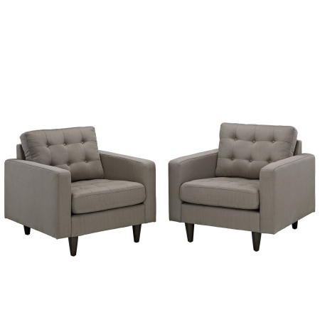 EEI-1283-GRA Empress Armchair Upholstered Set of 2- Granite