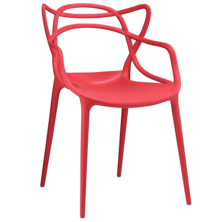 EEI-1458-RED Entangled Dining Armchair, Red