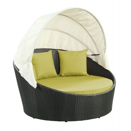 Siesta Canopy Outdoor Patio Daybed, Espresso Orange