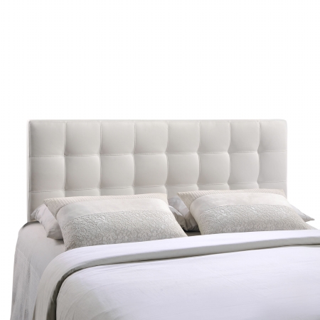Lily King Vinyl Headboard - White