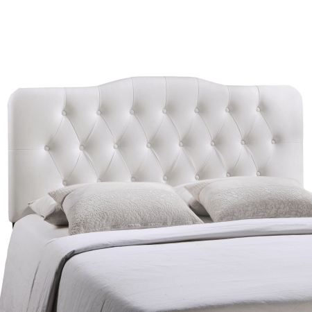 Annabel Queen Vinyl Headboard- White