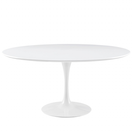 Lippa 60 in. Wood Top Dining Table, White