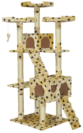 Picture of Go Pet Club F2085 72 in. Cat Tree Condo House Furniture&#44; Paw Print
