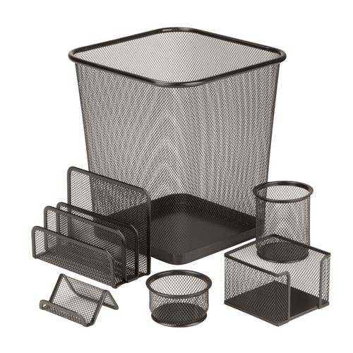 Picture of Honey-Can-Do OFC-03491 Desk Set  Mesh Desk Set &#44; Powder coated steel mesh