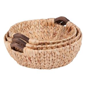 Picture of Honey-Can-Do STO-04469 Leaf Baskets Circular Wood Handled  Banana- natural