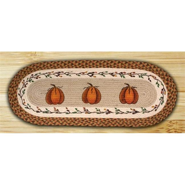 Earth Rugs 64-222HP Oval Shaped Runner Rug- Harvest Pumpkin