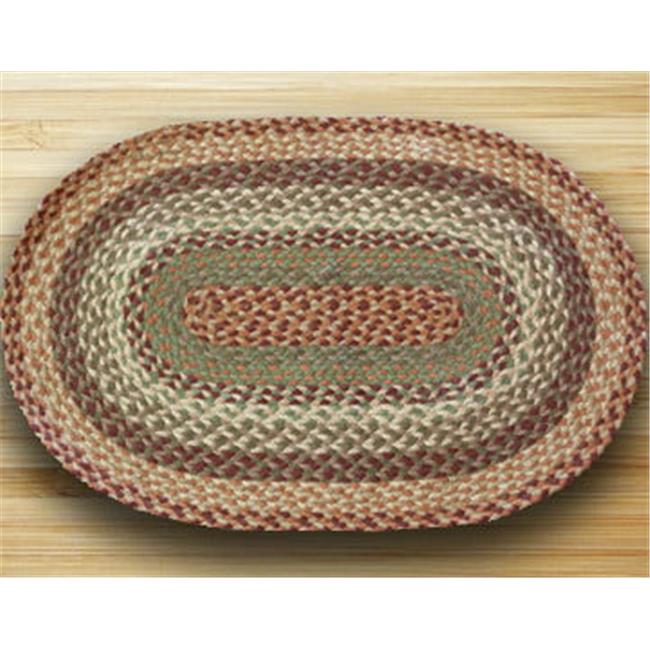 Earth Rugs 03-413 Oval Shaped Rug- Buttermilk and Cranberry