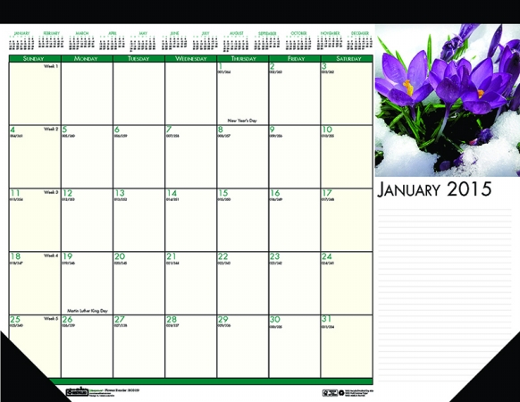 Earthscapes Flowers Desk Pad- 18.5 x 13 in.