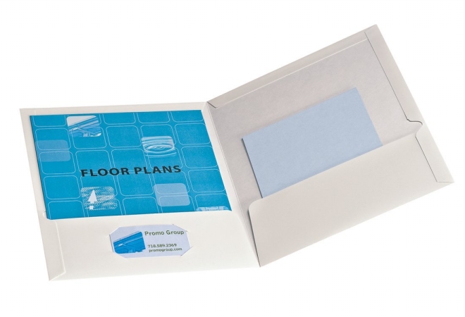 51754 Laminated Twin-Pocket Folders, White - Pack of 8