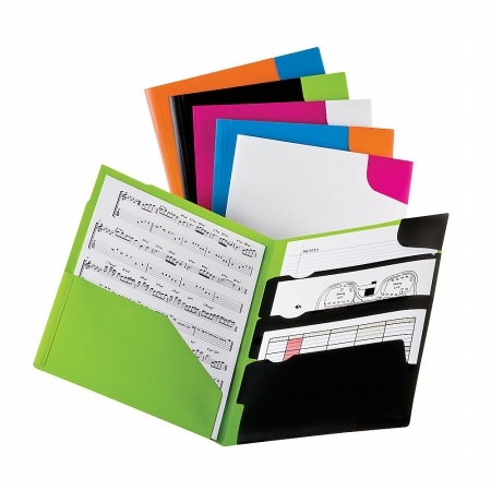 Pocket Folder, Assorted Twisted Twin Colors - Pack of 25