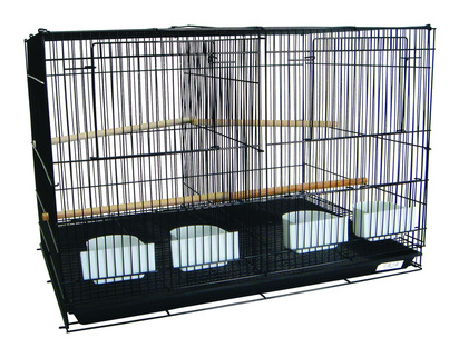 Picture of YML 4x2474BLK and 1x4164BLK Lot Of 4 Medium Breeding Cages With One 3 Tie Black Stand - Black