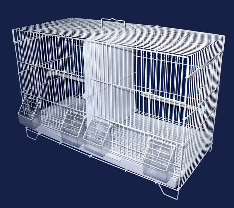 Picture of YML 4x2464BLK and 1x4164BLK Lot Of 4 Medium Breeding Cages With Divider And One 3 Tie Black Stand - Black