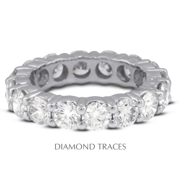 UD-EWB100-9848 Platinum 950 4-Prong Setting 1.55 Carat Total Natural Diamonds Classic Eternity Ring -  Diamond Traces