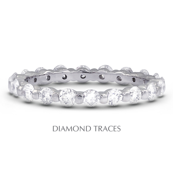 UD-EWB102-3247 14K White Gold Bar Setting 3.51 Carat Total Natural Diamonds Classic Eternity Ring -  Diamond Traces