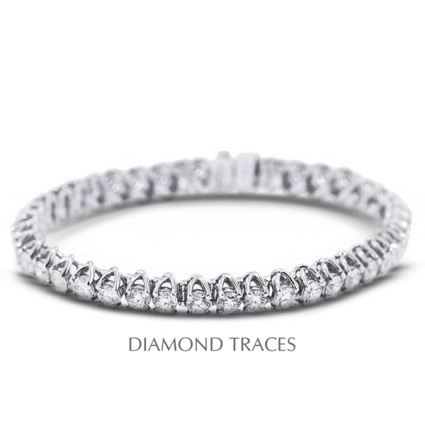 Picture of Diamond Traces D-SB946-200-3204 14K White Gold 4-Prong Setting 2.00 Carat Total Natural Diamonds Trellis Tennis Bracelet