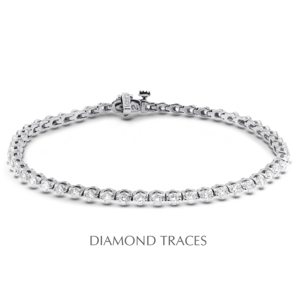 Picture of Diamond Traces D-SB900-200-7617 18K White Gold 2-Prong Setting 2.00 Carat Total Natural Diamonds Basket Tennis Bracelet