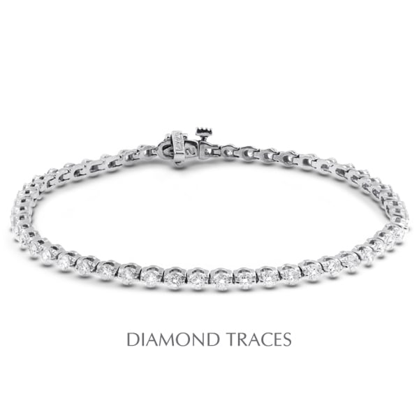 Picture of Diamond Traces D-SB900-200-5783 14K White Gold 2-Prong Setting- 2.00 Carat Total Natural Diamonds Tennis Bracelet