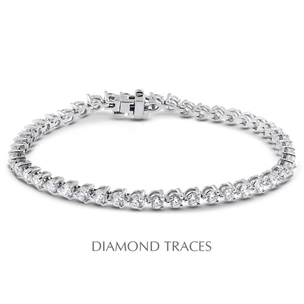 Picture of Diamond Traces D-SB370-200-3303 14K White Gold 3-Prong Setting&#44; 2.00 Carat Total Natural Diamonds Tennis Bracelet