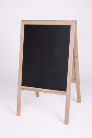 312BB Marquee Easel - Natural Hardwood  Two Black Chalkboards