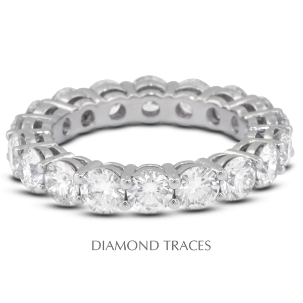 UD-EWB446-1198 14K White Gold 4-Prong Setting 1.26 Carat Total Natural Diamonds Basket Eternity Ring -  Diamond Traces