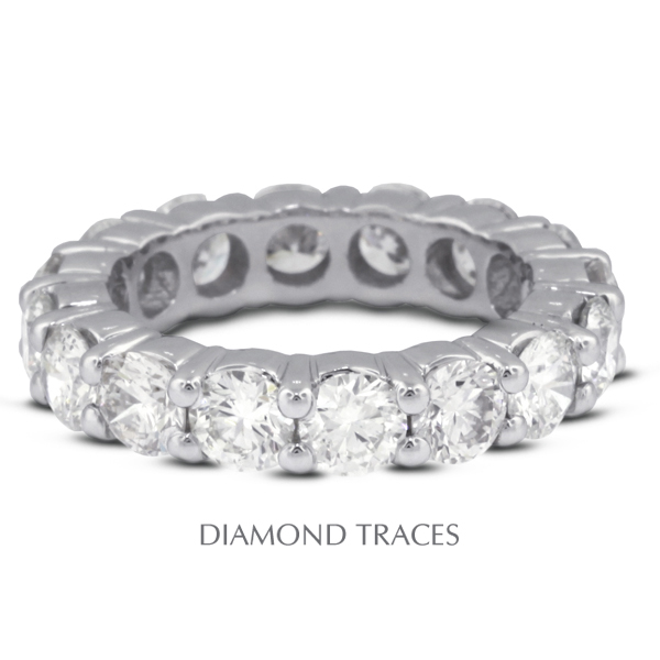 14K White Gold 4-Prong Setting 1.16 Carat Total Natural Diamonds Classic Eternity Ring