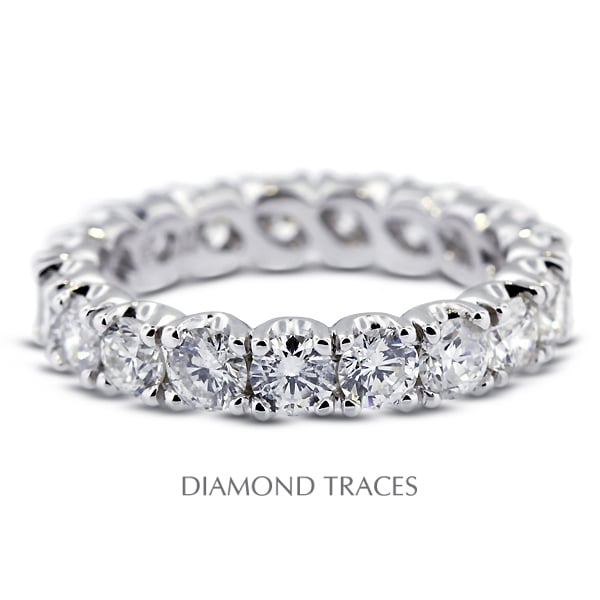 UD-EWB299-3337 14K White Gold 4-Prong Setting 1.26 Carat Total Natural Diamonds Classic Eternity Ring -  Diamond Traces