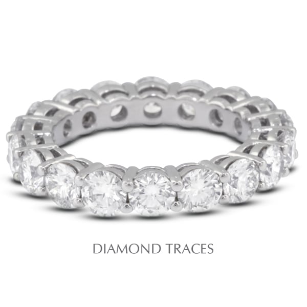 UD-EWB446-7128 14K White Gold 4-Prong Setting 1.26 Carat Total Natural Diamonds Basket Eternity Ring -  Diamond Traces