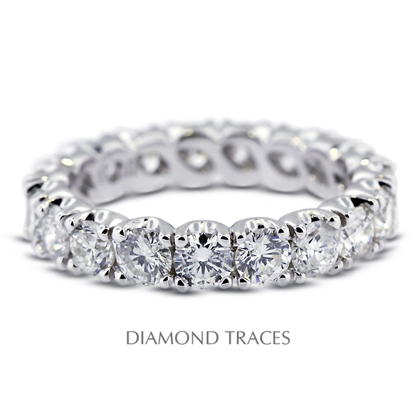 UD-EWB300-2527 14K White Gold 4-Prong Setting 1.41 Carat Total Natural Diamonds Classic Eternity Ring -  Diamond Traces