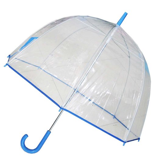 Picture of Conch Umbrellas 1265AXBlue Bubble Clear Umbrella&#44; Dome Shape Clear Umbrella
