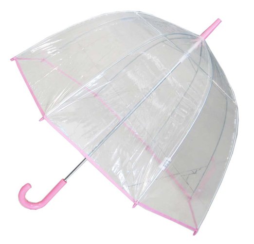 Picture of Conch Umbrellas 1265AXPink Bubble Clear Umbrella&#44; Dome Shape Clear Umbrella