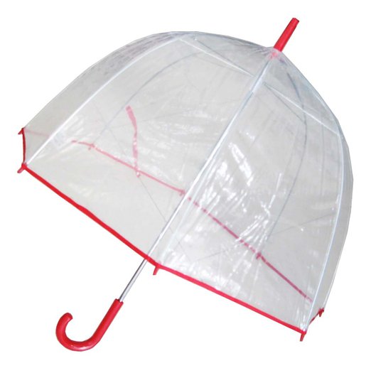 Picture of Conch Umbrellas 1265AXRed Bubble Clear Umbrella- Dome Shape Clear Umbrella