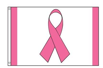 2 x 3 ft. Nylon-Glo Ribbon Flag Pink