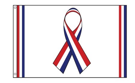 2 x 3 ft. Nylon-Glo Ribbon Flag Red & White & Blue
