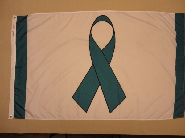 Nylon Glo Ribbon Flag Teal 3 x 5 ft.