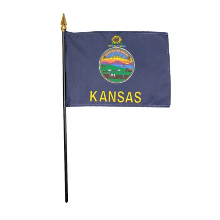 Picture of Annin Flagmakers 150015 4 x 6 in. Eb Kansas Mounted- Pack Of 12