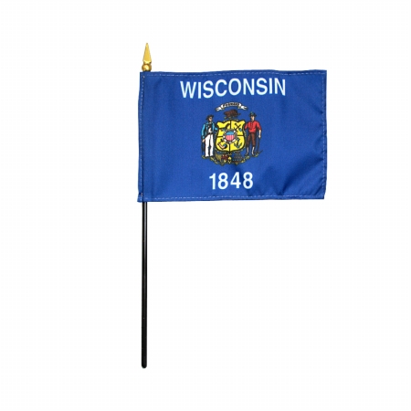 Picture of Annin Flagmakers 150049 4 x 6 in. Eb Wisconsin Mounted- Pack Of 12