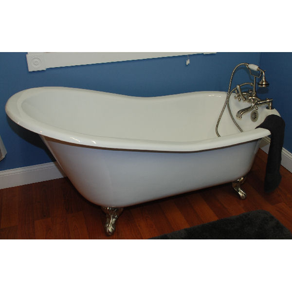 Cast Iron Slipper Clawfoot Tub - Polished Chrome - 61 x 30 in.