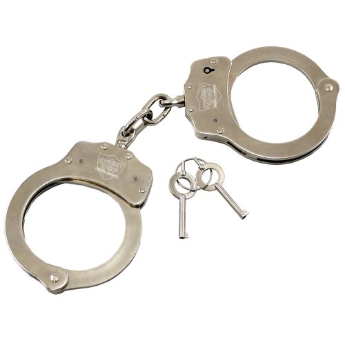 Nickel Plated Solid Steel Handcuffs - Silver - One Size - Durable Design