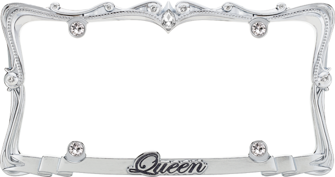 Picture of Cruiser Accessories 22630 Queen License Plate Frame- Chrome & Clear With Fastener Caps