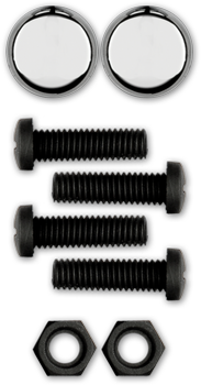 Cruiser Accessories Fasteners, Black Nylon With Chrome Caps